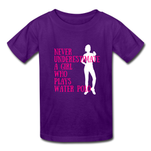 Load image into Gallery viewer, Never Underestimate A Girl - Youth Shirt - purple
