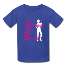 Load image into Gallery viewer, Never Underestimate A Girl - Youth Shirt - royal blue
