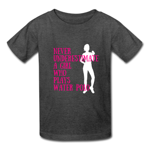 Never Underestimate A Girl - Youth Shirt - heather black