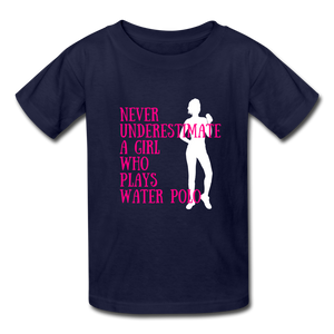 Never Underestimate A Girl - Youth Shirt - navy