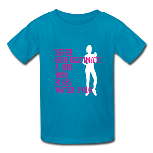 Never Underestimate A Girl - Youth Shirt - turquoise