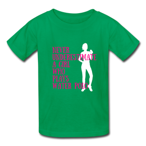 Never Underestimate A Girl - Youth Shirt - kelly green