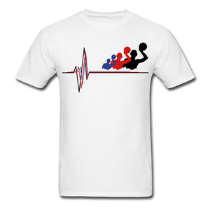 Water Polo Player Heartbeat - Adult Shirt - white