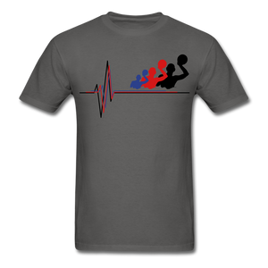 Water Polo Player Heartbeat - Adult Shirt - charcoal