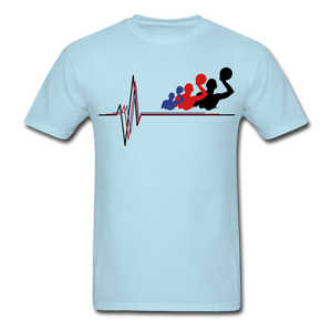 Water Polo Player Heartbeat - Adult Shirt - powder blue