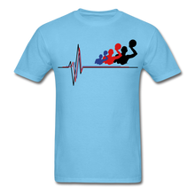 Load image into Gallery viewer, Water Polo Player Heartbeat - Adult Shirt - aquatic blue
