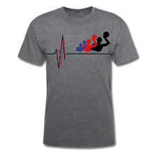 Load image into Gallery viewer, Water Polo Player Heartbeat - Adult Shirt - mineral charcoal gray
