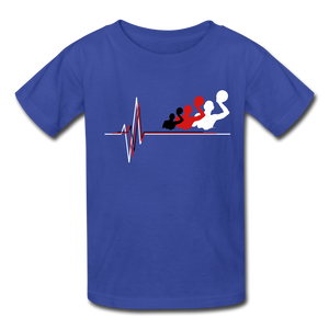 Water Polo Player Heartbeat - Youth Shirt - royal blue