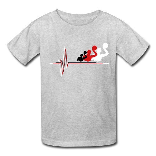 Water Polo Player Heartbeat - Youth Shirt - heather gray