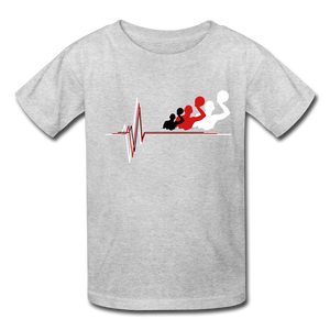 Water Polo Player Heartbeat - Youth Shirt - heather gray