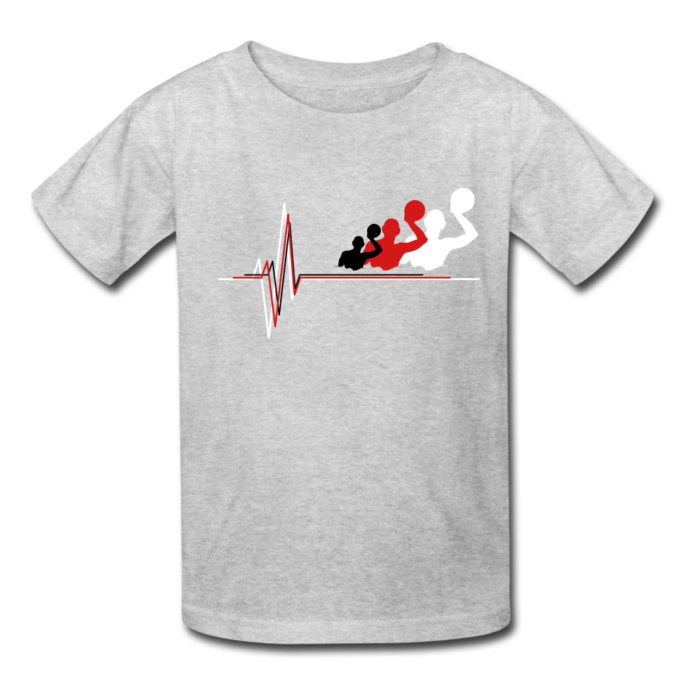 Water Polo Player Heartbeat - Youth Shirt - heather gray